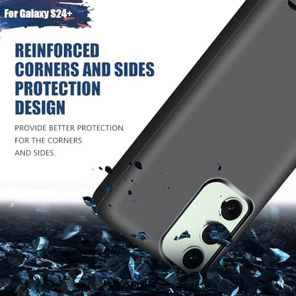 Battery Case for Samsung Galaxy S24+ / S24 Plus, 5000mAh Rechargeable Extended Battery Charging Charger Case, Add 100% Extra Juice, Not Compatible with S24 or S24 Ultra (6.7 inch) Black