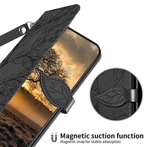 Wallet Case for Google Pixel 6A with Card Holder/Slot,PU Leather Folio Flip Shell [Kickstand][Magnetic Closure][Wrist Strap] Shockproof Cover Fit Google Pixel 6A, Black - color: Black, size: Google Pixel 6A
