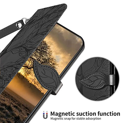 Wallet Case for Google Pixel 6A with Card Holder/Slot,PU Leather Folio Flip Shell [Kickstand][Magnetic Closure][Wrist Strap] Shockproof Cover Fit Google Pixel 6A, Black - color: Black, size: Google Pixel 6A
