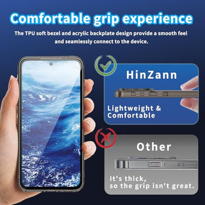 for Samsung Galaxy A36 5G TPU Phone Case (Transparent Black) | Transparent TPU Smartphone Case, Anti-Fingerprint, Shockproof, Ultra-Thin Durable Protective Cover for Samsung Galaxy A36 - color: Transparent black
