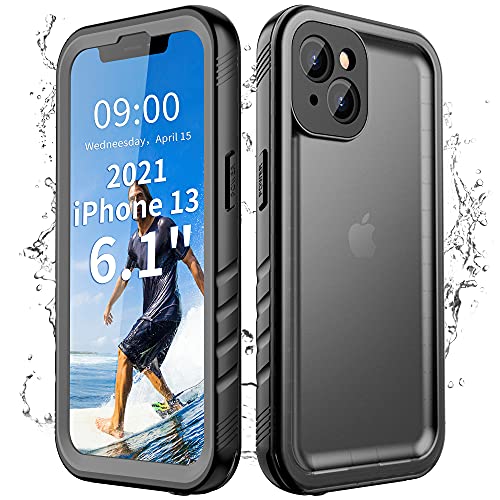Cozycase for iPhone 13 Waterproof Case Military Heavy Duty Full Body Black | 360 Shockproof with Screen Camera Protector Double IP68 Water Dust Drop Proof Hard Rugged Tough Bumper Front Back Cover - color: Black, size: For iPhone 13