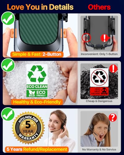 HTU 2026 Ultimate Best【True Military-Grade & Safety Cert】 Car Phone Holder - color: Green