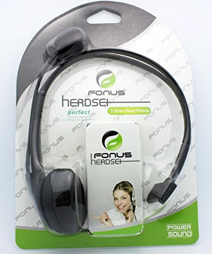 Wired Headset Mono Hands-Free Headphone 3.5mm Earphone Earpiece w Boom Mic Single Earbud [Black] for Kyocera DuraXV