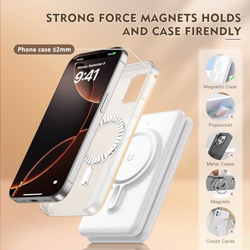 Charging Station for Apple Devices: Magnetic Wireless Charger for iPhone - color: White