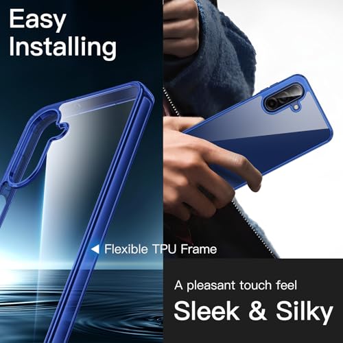 JETech Case for Samsung Galaxy A17, Anti-Yellowing, Blue | Shockproof Protection, Scratch Resistant Hard PC Back, Durable Transparent TPU Bumper - color: Blue, size: Galaxy A17
