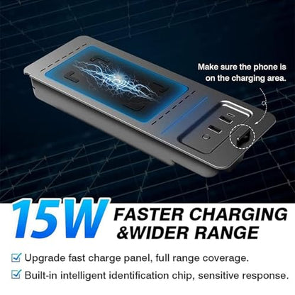 Wireless Charger for Ford F-150 2015-2023, Automotive Center Console Organizer Wireless Charging Pad for Ford F150 Interior Accessories (Doesn't fit F-250/F-350)