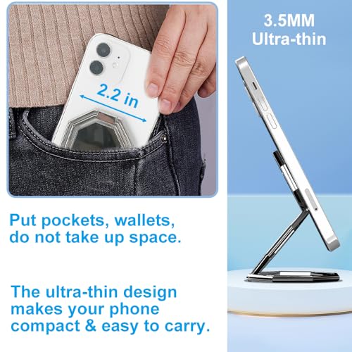 Cell Phone Ring Holder Finger Kickstand, Foldable 360° Rotation Cellphone Stand for Desk, Office Desktop, Metal Multi-Angle for Phone Back Grip Compatible with iPhone (Dark Gray) - color: Dark Gray