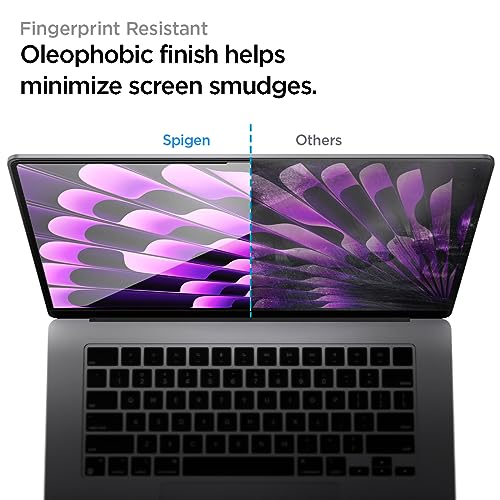 Spigen GlasTR Slim Screen Protector for MacBook Air 15" M2-M5 (2022-2026) | 9H+ Tempered glass, Scratch resistance, GlasTR Slim, Lab-tested 100% clarity, Precise cutout, Case-friendly, 1Pack - size: 15 inch