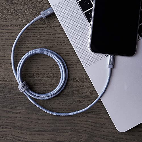 Amazon Basics MFi Certified USB-C to Lightning Cable, Fast Charging with Power Delivery for Apple iPhone and iPad, Nylon Braided, 3 Foot, Dark Gray - color: Dark Gray, size: 3 ft
