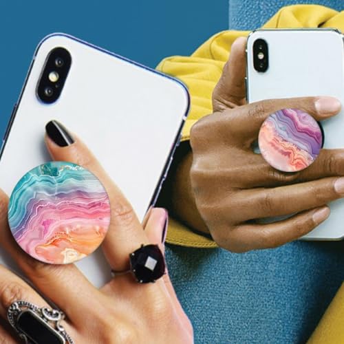 (6 Pack) Collapsible Cell Phone Grip for Smartphones,Expanding Cellphone Holder for Phone - Purple Pink Marble