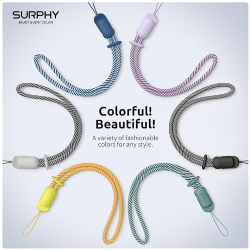SURPHY 3 Pack Phone Wrist Strap, Phone Lanyard with Cellphone Tether Tab - color: Black & Green & Gray