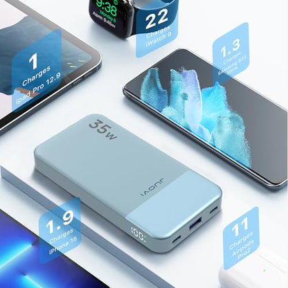 JUOVI Portable Charger 35W 10000mAh Power Bank - color: Blue