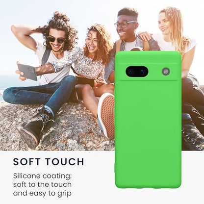 kwmobile Case Compatible with Google Pixel 7a Case - Protective Slim TPU Phone Cover - Soft Matte Finish - Lime Green - color: lime green
