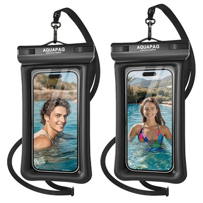 NEPHI IPX8 Floating Waterproof Phone Pouch 2 Pack-Up to 8.0"，Floating Phone Case for iPhone Andriod, Dry Bags for Vacation Beach Pool Kayak Cruise Travel Essentials (Black Black 2 Pack) - color: Black Black 2 Pack