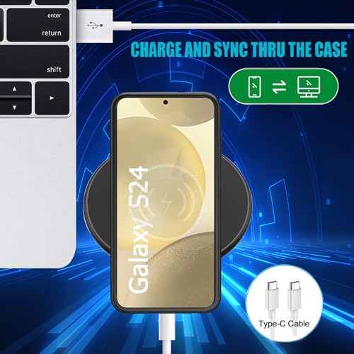 Battery Case for Galaxy S24,Upgraded 10000mAh Rechargeable Portable Extended Battery Pack Supported Qi Wireless Charging Case Compatible with Galaxy S24(6.2 inches) Charging Case-Black - size: Galaxy S24