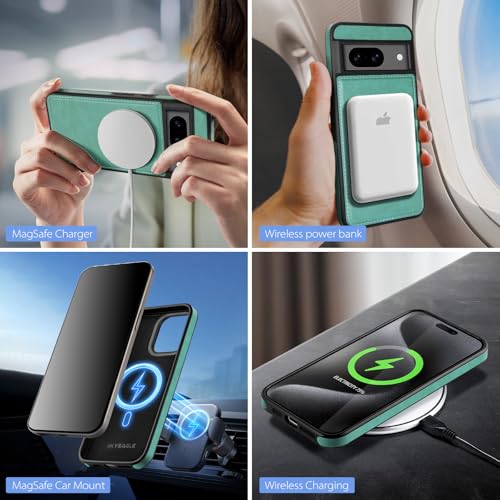 SkyEagle for MagSafe Google Pixel 8 Wallet Case,Blue Green - color: Blue Green, size: Google Pixel 8 - 6.2"
