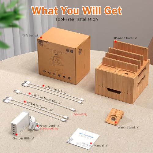 Pezin & Hulin Multi Device Charging Station with Drawer & USB Charger - color: #2 (With Charger)