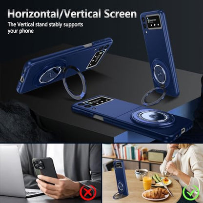 Magnetic Case for Samsung Galaxy Z Flip 3, [Compatible with MagSafe] Military Grade Shockproof Slim fit Samsung Z Flip 3 Phone Case with Magnetic Ring Kickstand Blue - color: Blue, size: Samsung Galaxy Z Flip 3