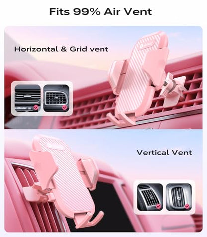 VICSEED Ultra Stable Pink Car Phone Holder Vent [Never Fall Off & Break] - color: Pink