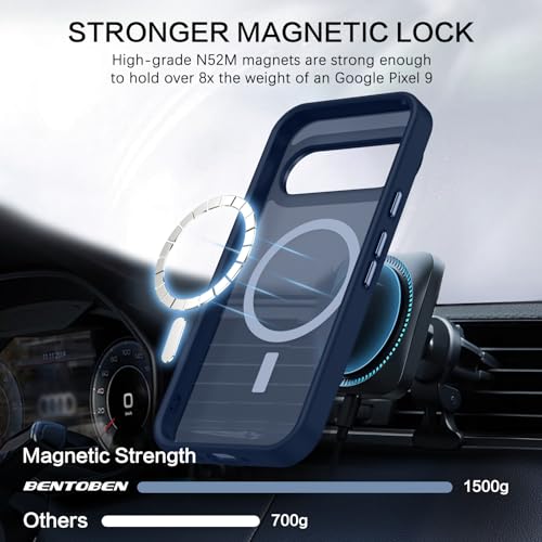 BENTOBEN for Google Pixel 9 Case [Compatible with Magsafe] Translucent Matte Magnetic Pixel 9 Case Slim Thin Shockproof Women Men Girls Boys Protective Phone Cases for Google Pixel 9 6.3", Navy Blue - color: Navy Blue