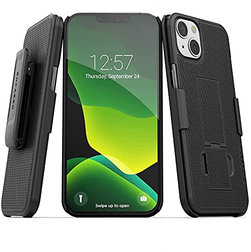 Encased DuraClip Designed for iPhone 13 Belt Clip Case (2021) Slim Phone Cover with Holster - Black - size: iPhone 13