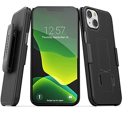 Encased DuraClip Designed for iPhone 13 Belt Clip Case (2021) Slim Phone Cover with Holster - Black - size: iPhone 13