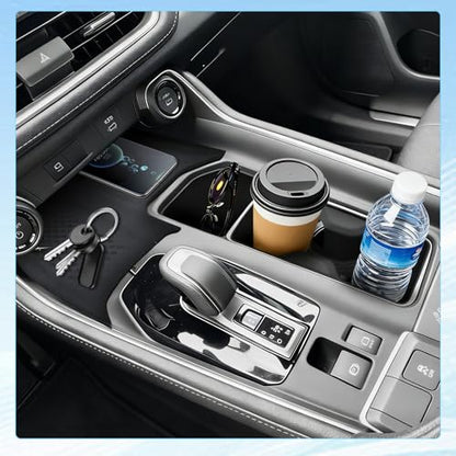 Cup Holder Insert & Wireless Charging Mat for Toyota Grand Highlander - size: For Grand Highlander 2024-2026 2pcs