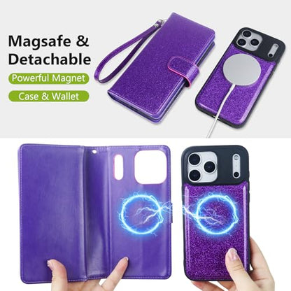 Varikke Wallet Case for iPhone 17 Pro Compatible with Magsafe, Dark Purple - color: (Compatible with MagSafe) Dark Purple, size: iPhone 17 Pro 6.3"