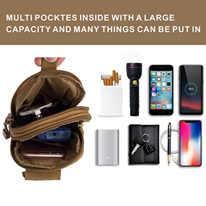 Tactical Waist Pouch EDC Molle Waist Bag Belt Phone Pouch Holster Purse Carrying Pouch for Smartphone, Tools - color: Desert digital