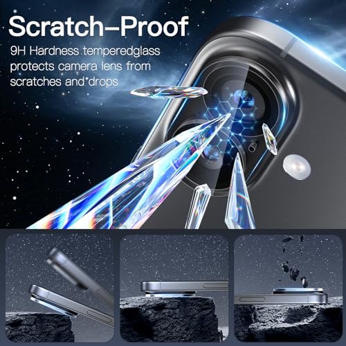 [3 Pack Camera Lens Protector For iPhone 16 6.1-Inch and iPhone 16 Plus 6.7-Inch,9H Tempered Glass,Anti-Scratch,Case Friendly,Night Circle,No-Bubble HD Clarity,Full Cover - size: iPhone 16/16 Plus