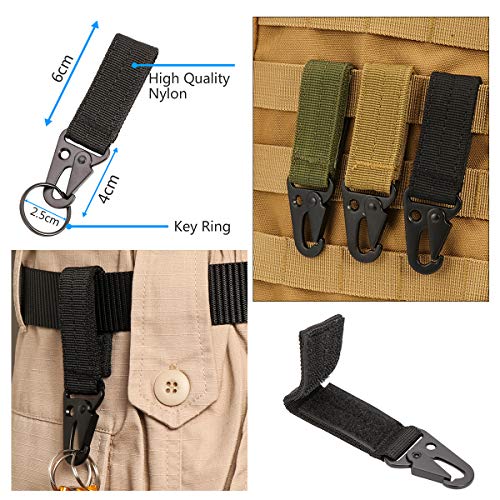 Tactical Cell Phone Holster Pouch Case, Molle Attachment Belt Holder for 4.7"-6.9" with US Flag Patch and Gear Clip for iPhone 18 Pro Max/17 Pro/16 Pro - color: Tan