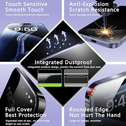 2 Pack Anti Blue Light Matte Screen Protector - color: Anti Blue Light Matte, size: iPhone 15 Pro Max