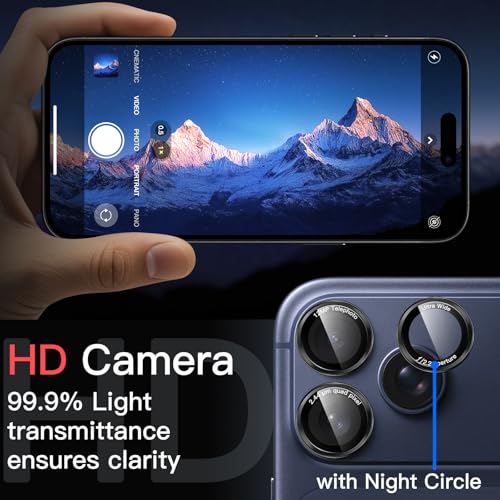 JETech Camera Lens Protector for iPhone 17 Pro/17 Pro Max, Black+Red, 1 Set - size: iPhone 17 Pro/17 Pro Max