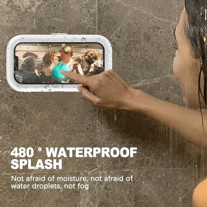 CoguZed Waterproof Phone Holder for Shower - 2023 Upgraded, 480° Rotation - Compatible with iPhone 15/14/13/12/11 Pro Max, Samsung Galaxy, and More (Up to 7" Phones)