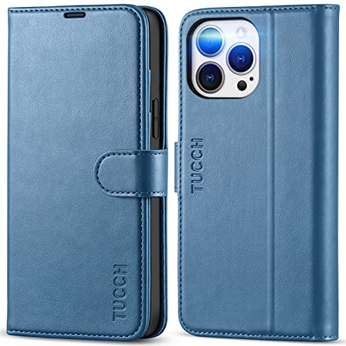 TUCCH Wallet Case for iPhone 13 Pro Max (6.7"), 4 Card Slots, Lake Blue - color: Lake Blue