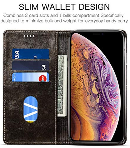 SINIANL iPhone 8 Plus / 7 Plus Case, Leather Wallet Folio Case with Stand, Magnetic Closure, Credit Card Slot, Black - color: Black, size: iPhone 7 Plus / 8 Plus (5.5 inch)