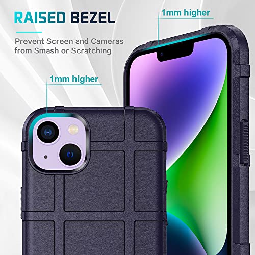 Rugged Shield 8ft Drop Proof TPU Thick Armor Tactical Protective Case Compatible with iPhone 14 Plus (6.7 inches) - Deep Purple - color: Deep Purple, size: iPhone 14 Plus