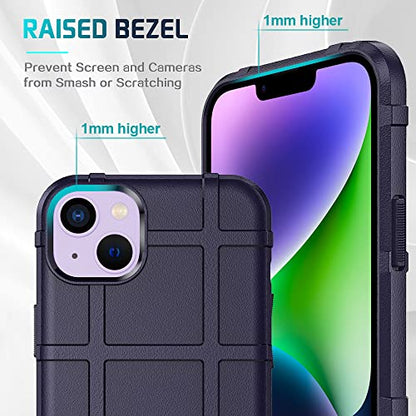 Rugged Shield 8ft Drop Proof TPU Thick Armor Tactical Protective Case Compatible with iPhone 14 Plus (6.7 inches) - Deep Purple - color: Deep Purple, size: iPhone 14 Plus