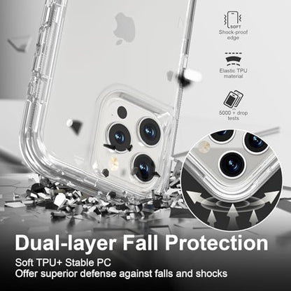 Follaroma for iPhone 15 Pro Max Case, Heavy Duty Shockproof Protection Phone Cases, Anti-Drop, Dual Layer Transparent Protective Cover Compatible with iPhone 15 ProMax, 6.7 inch,Crystal Clear - color: Clear, size: iPhone 15 Pro Max 6.7‘’