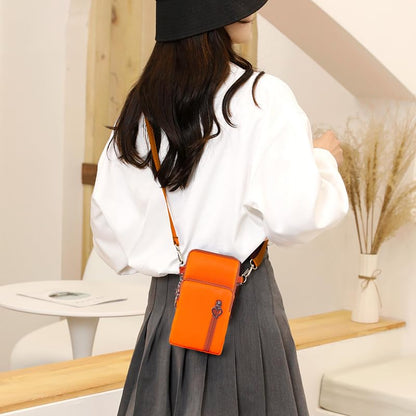 Small Crossbody Bag for Women - Mini Phone Purses with Crossbody Strap and Wallet - Nylon Arm Bag - color: A-orange