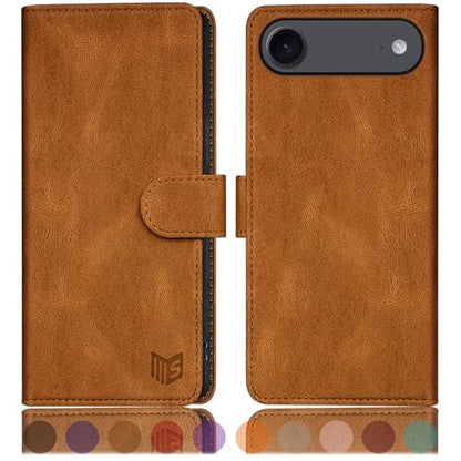 SUANPOT Compatible with iPhone Air 6.5" Wallet case with RFID Blocking Credit Card Holder,Flip Book PU Leather Protective Cover Women Men for Apple iPhone 17 Air Phone case Light Coffee - color: Light Coffee, size: iPhone Air 6.5"