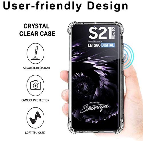 Compatible with Samsung Galaxy S21 Ultra 5G Clear Phone Cases, Shockproof Flexible TPU Protective Cover,Drop-Protection and Anti-Scratch 6.8" S21 Ultra Clear