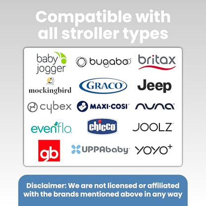 Stroller Tray with Cup Holder & Phone Mount, 360° Rotation