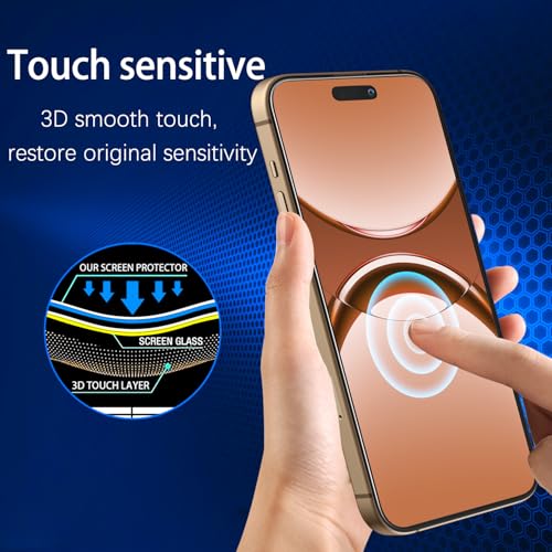 MAYtobe 2-Pack Designed for iPhone 17 Pro Screen Protector Tempered Glass | 9H Hardness, Anti Scratch, Easy to Install - size: iPhone 17 Pro