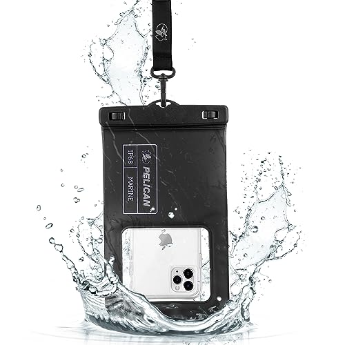 Pelican Marine Waterproof Phone Pouch (XL) - Stealth Black | Touchscreen IP68 Floating Waterproof Phone Case w/Detachable Lanyard - Fits All Phones - Beach Cruise Ship Travel Essentials - color: Stealth Black - 1 Pack - XL, size: XL, style: 1 Pack