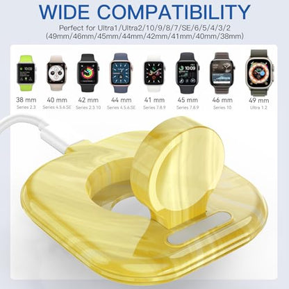 for Apple Watch Charger Stand, Magnetic Fast Charging Dock Portable Design - color: Marble Yellow