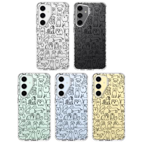 MOSNOVO Case for Samsung Galaxy S24 FE, [Buffertech 6.6ft Military-Grade Drop Protection] [Anti Peel Off Tech] Clear TPU Bumper Phone Case Cover Design - Doodle Dog - color: Clear - Doodle Dog, size: Samsung Galaxy S24 FE