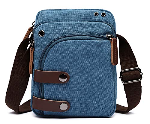 Mini Crossbody Bags for Women and Men - Small Purses and Handbags - Travel Bag - Canvas Shoulder Purse - color: Light Blue