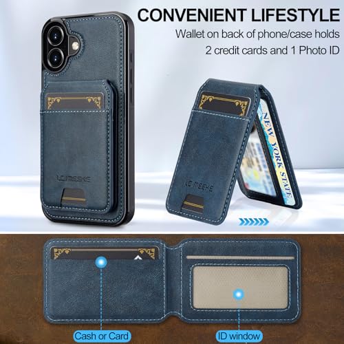 L3 2 in 1 Detachable Leather Wallet and Phone Cases Compatible with iPhone 17 Case with Card Holder RFID Blocking, Compatible with Magsafe Charging 6.3 Kickstand (Blue, IP 17) - color: Blue, size: 6.3 inches
