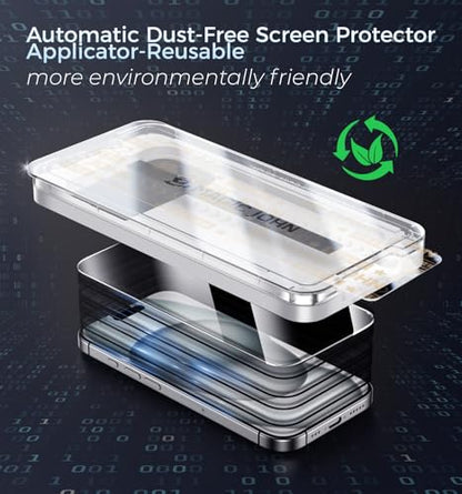 MAGIC JOHN 3rd Gen Upgraded for iPhone 15/16 Screen Protector Easy Install - size: iPhone 16/15-6.1''